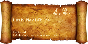 Leth Marléne névjegykártya