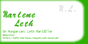 marlene leth business card